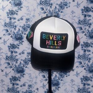 Beverly Hills Black and White Trucker Hat